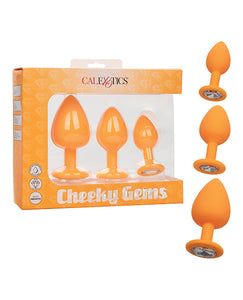 Cheeky Gems 3 pc Plug Set - Orange