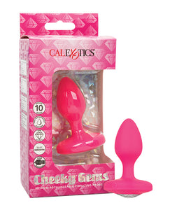 Cheeky Gems Medium Rechargeable Vibrating Probe - Pink