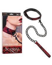 Scandal Collar w/Leash - Black/Red