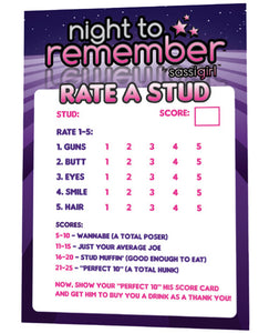 Night to Remember Stud Rating Cards by sassigirl