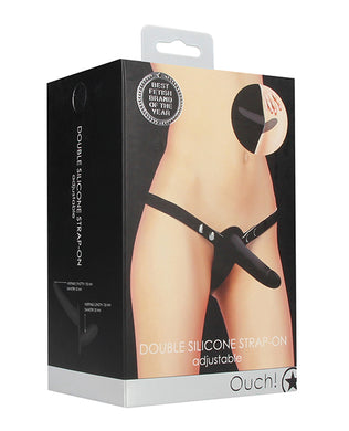 Shots Ouch Double Silicone Strap On  - Black