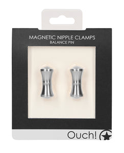Shots Ouch Balance Pin Magnetic Nipple Clamps - Silver