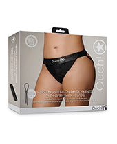 Shots Ouch Vibrating Strap On Panty Harness w/Open Back - Black XL/XXL