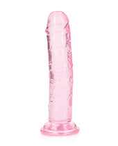 Shots RealRock Crystal Clear 6" Straight Dildo w/Suction Cup - Pink