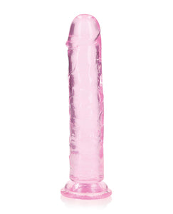 Shots RealRock Crystal Clear 8" Straight Dildo w/Suction Cup - Pink