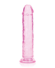 Shots RealRock Crystal Clear 8" Straight Dildo w/Suction Cup - Pink
