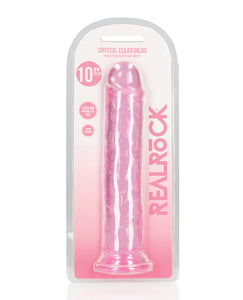 Shots RealRock Realistic Crystal Clear 10" Straight Dildo - Pink