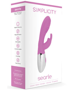 Shots Simplicity Searle Rechargeable Classic Rabbit Vibrator - 10 Speed Pink