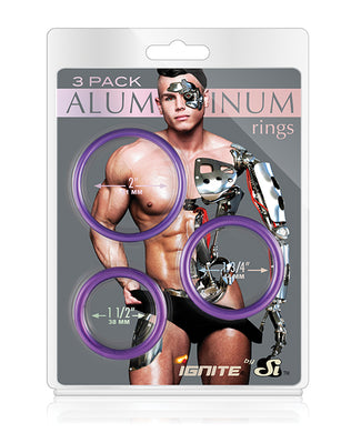 Aluminum Rings - Royal Purple Pack of 3