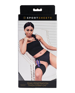 Sportsheets Dual Penetration Thigh Strap On - Black