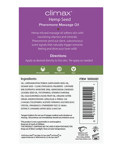 Climax Hemp Seed Pheromone Massage Oil - 4 oz