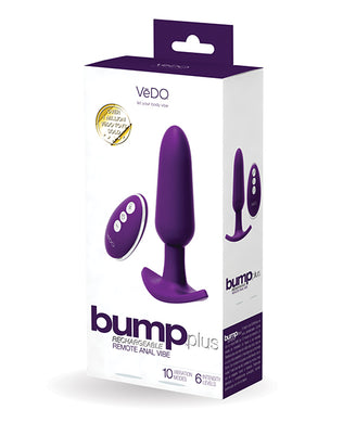 VeDO Bump Plus Rechargeable Remote Control Anal Vibe - Assorted Colors