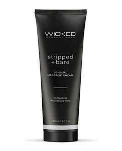 Wicked Sensual Care Stripped & Bare Unscented Massage Cream  - 4 oz