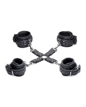 Master Series Concede Wrist & Ankle Restraint Set w/Bonus Hog-Tie Adaptor - Black