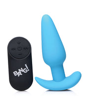 Bang! 21X Vibrating Silicone Butt Plug w/Remote - Blue