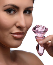 Booty Sparks Pink Rose Glass Anal Plug